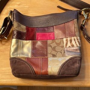 COACH LEGACY MULTI PATCHWORK X-BODY SHOULDER BAG HANDBAG.